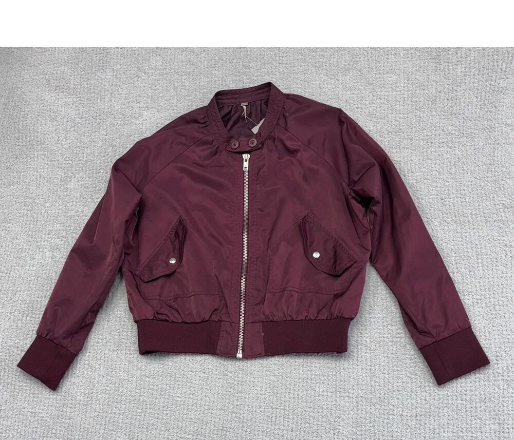 Free People Women's Burgundy Jacket Size M #78726
